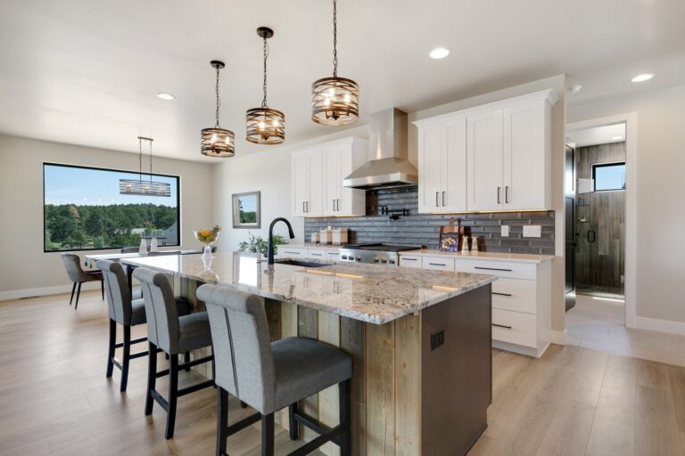 Full kitchen dining area and custom home kitchen cost