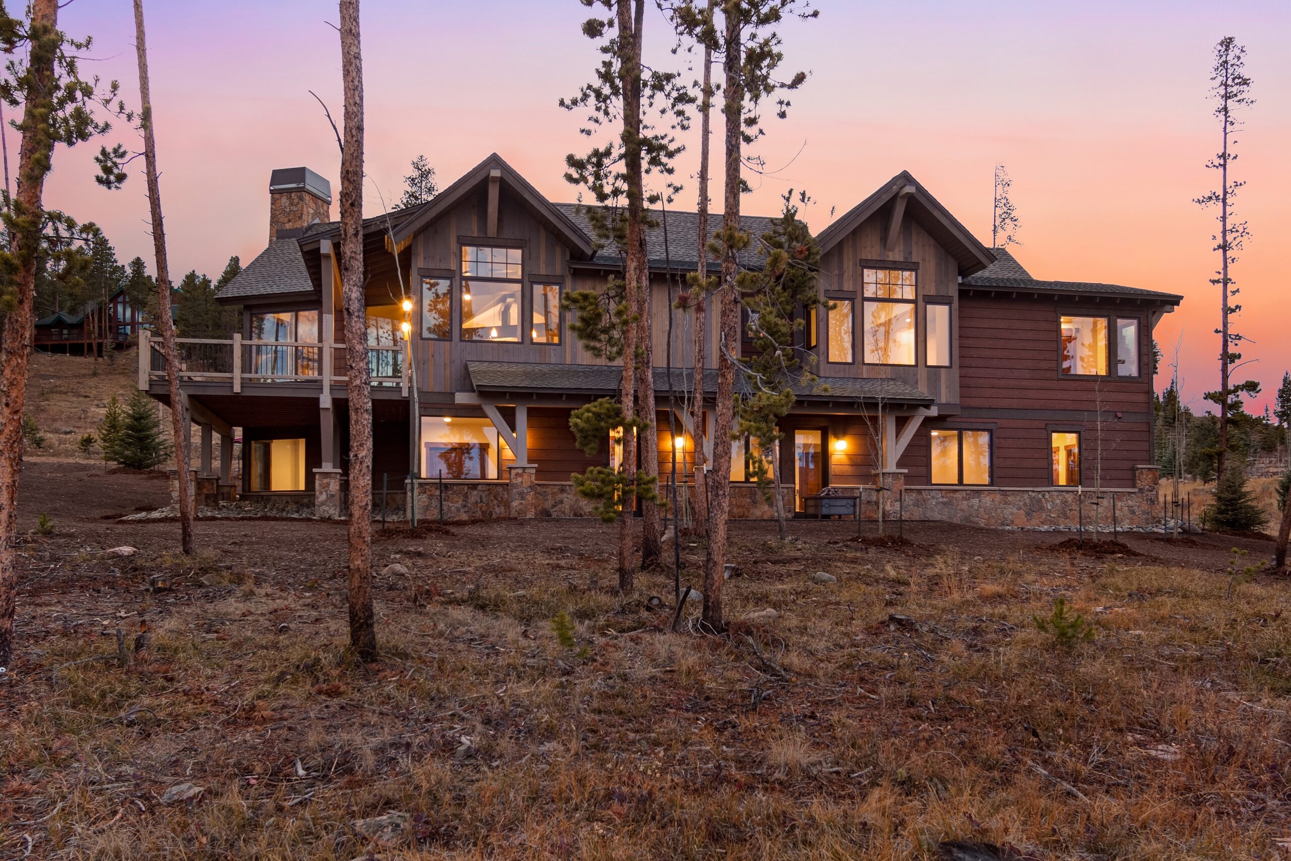 Mansion surrounded by a tress